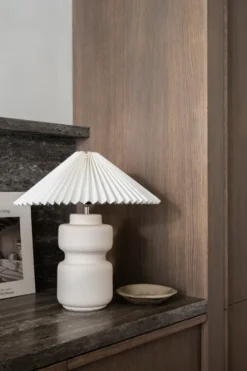 Evy lampfot 37 cm, White-ivory