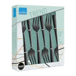 Felicity tårtgafflar 15,6 cm 6-pack, Svart