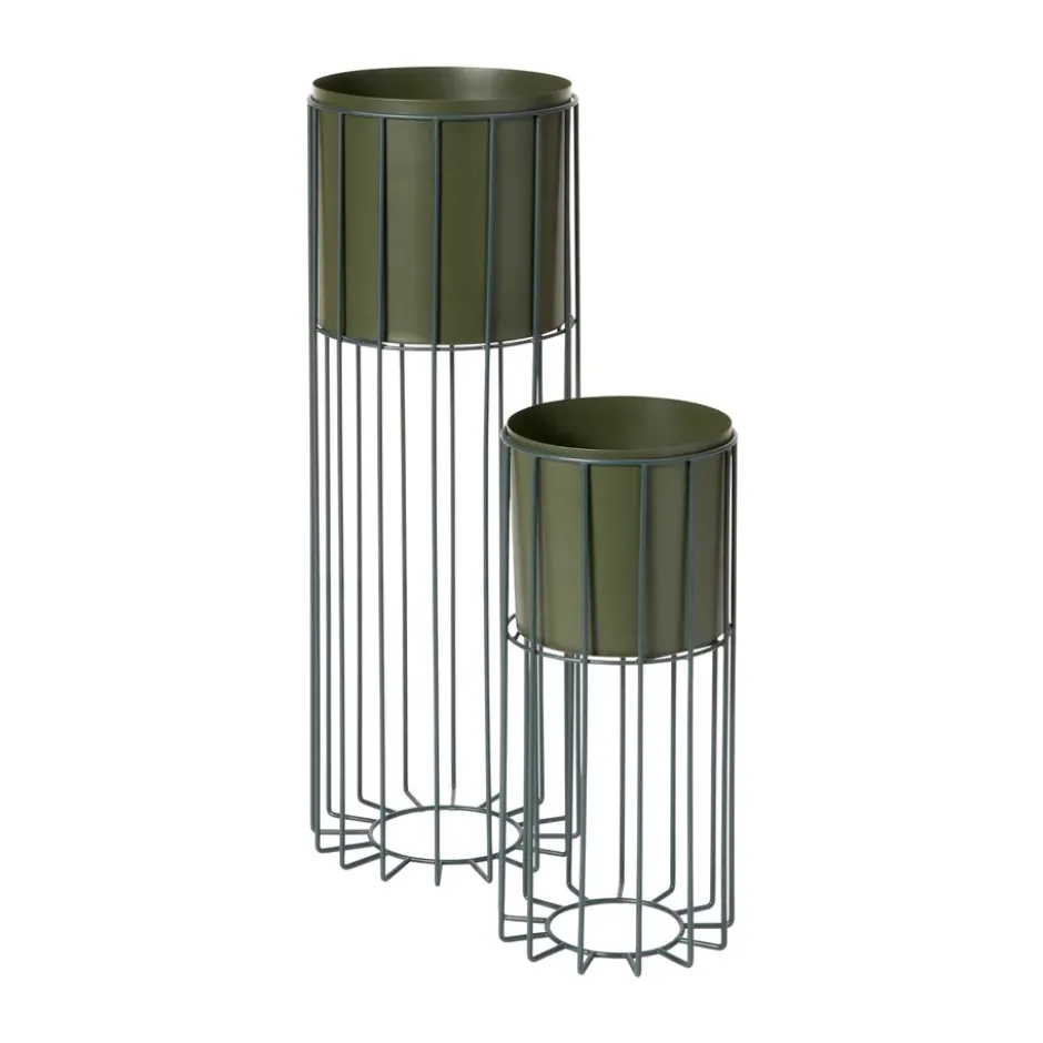 Fenja kruka med ställning 2 delar, Green
