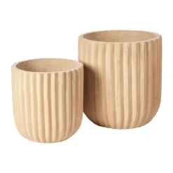 Fiber kruka 2-pack, Antique beige