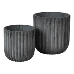 Fiber kruka 2-pack, Charcoal