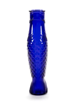 Fish & Fish glasflaska 85 cl, Cobalt blue