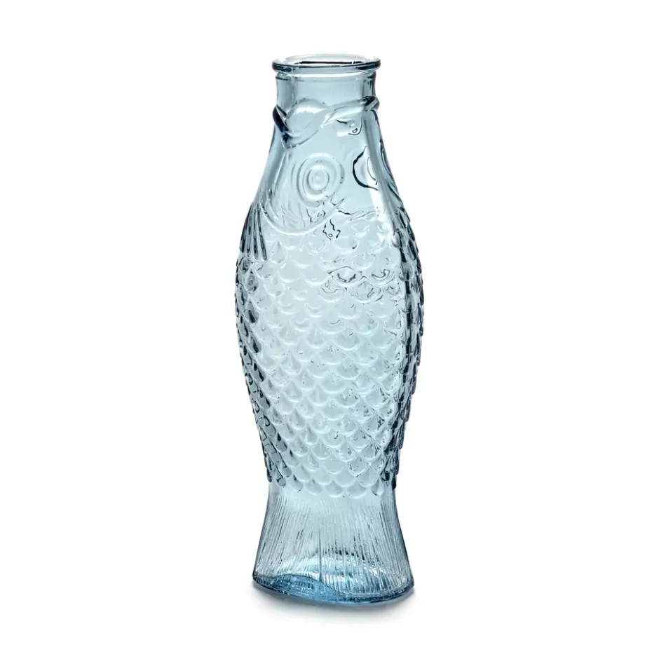 Fish & Fish glasflaska 85 cl, Light blue