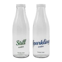 Flaska med lock 1 L, 2 delar, Still-Sparkling
