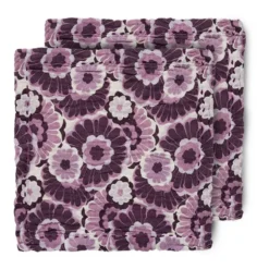 Floral bomullsservett 30x30 cm 2-pack, Burgundy