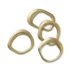 Flow servettring 4-pack, Mässing