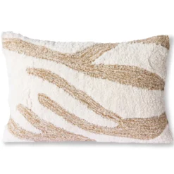 Fluffy kudde 35x55 cm, Vit-beige