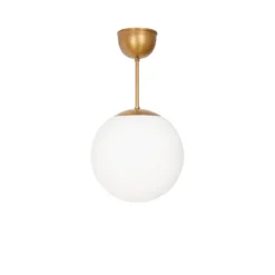 Funkis Glob pendel, Vit matt-råmässing Ø25 cm