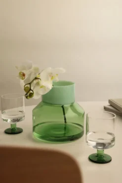 Generous vas large Ø16,5 cm, Milky green-green