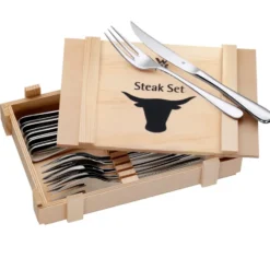 Geschenkidee grillbestick 12 delar, Rostfritt stål