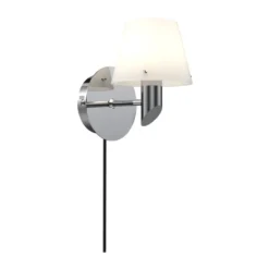 Gil vägglampa, Krom-opal glas