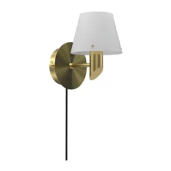 Gil vägglampa, Satin brass-opal glas