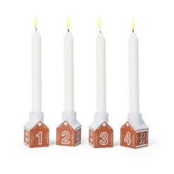 Gingerbread adventsljusstake 4 delar, Brun