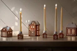 Gingerbread adventsljusstake 4 delar, Brun