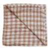 Gingham rutig linneservett 45x45 cm, Biscuit