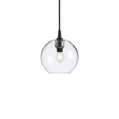 Gloria pendel Ø19 cm, Svart-klarglas