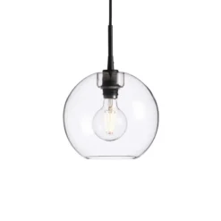 Gloria pendel Ø26 cm, Svart-klarglas