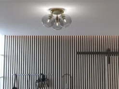 Gloria plafond Ø33 cm, Mässing-rökfärgat glas