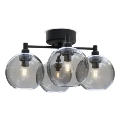 Gloria plafond, Svart-rökfärgat glas