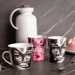 Golden Butterfly mugg 35 cl, Black-white