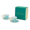 Good Morning gåvoset Cappuccino mugg & fat 2-pack, Valuri emerald green