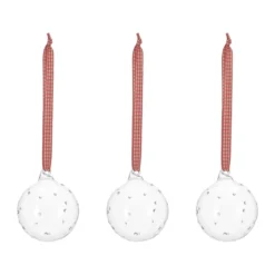 Grace julgranskula med rosett 3-pack, Röd