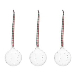 Grace julgranskula med rosett 3-pack, Röd