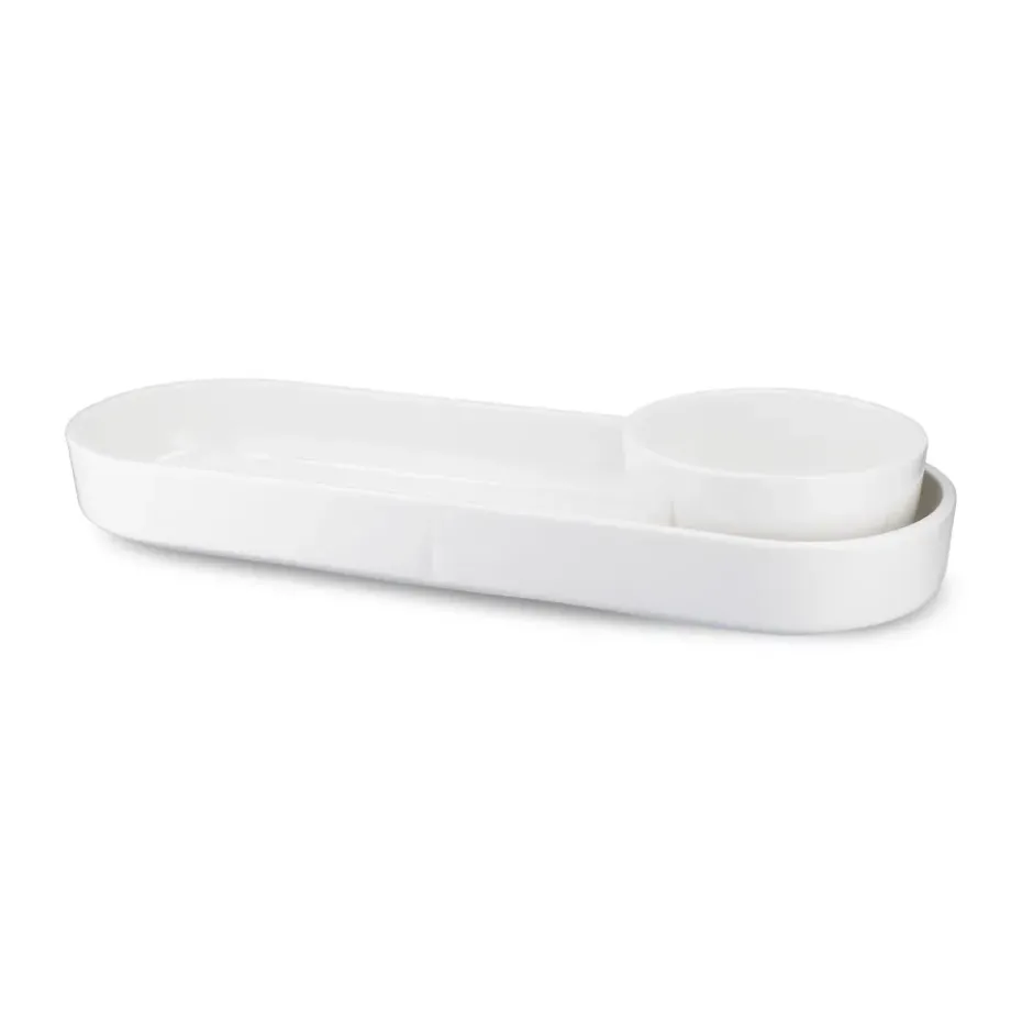 Grand Cru oval serveringsfat, Vit, 12x34 cm