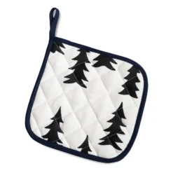 Gran quiltad grytlapp 21x21 cm, Vit-svart