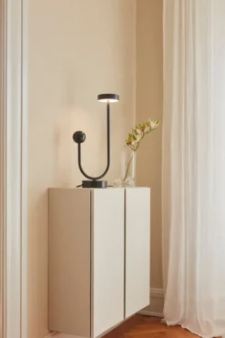 GRASIL bordslampa 15x56 cm, Black/Black