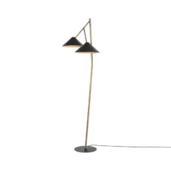 Grenverk golvlampa, råmässing/svart