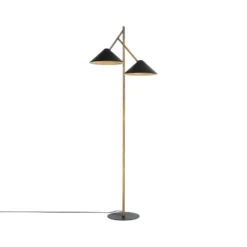 Grenverk golvlampa, råmässing/svart