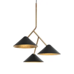 Grenverk taklampa, råmässing/svart