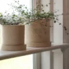 Grow kruka Ø13 cm med fat, Creme structure