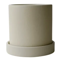 Grow kruka Ø10 cm med fat, Sandy creme
