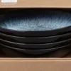 Halo pastaskål 22 cm 4-pack, Blå-grå-svart