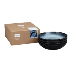 Halo pastaskål 22 cm 4-pack, Blå-grå-svart
