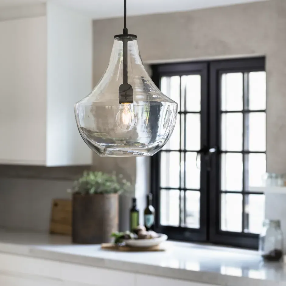 Hamilton taklampa 30 cm, Klar-svart