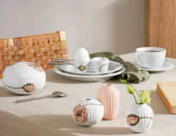 Hammershøi Poppy vas miniatyr 3 delar, Vit-dekor