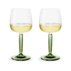 Hammershøi vitvinsglas 35 cl 2-pack, Klar-grön