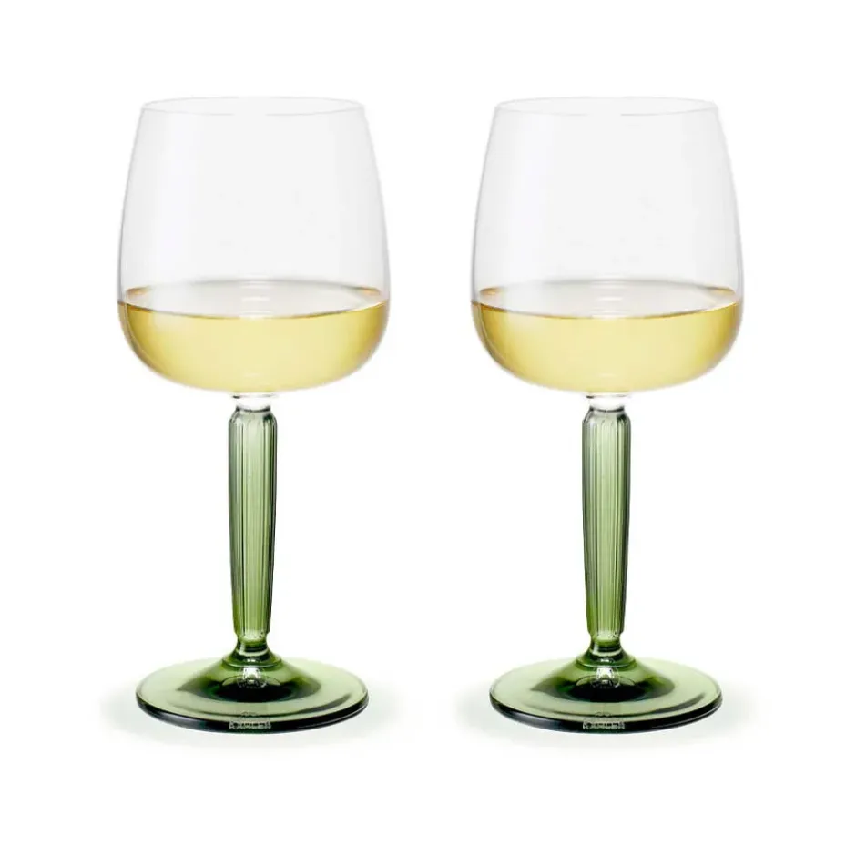 Hammershøi vitvinsglas 35 cl 2-pack, Klar-grön