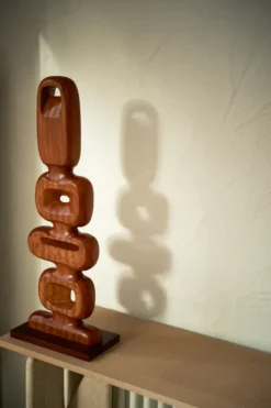 Hand carved wooden sculpture 71 cm, Brown