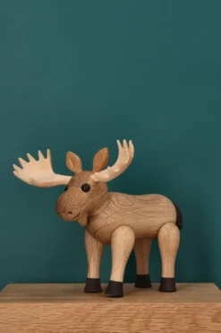 Harald älg figur, Beige, 15,5x13x14 cm
