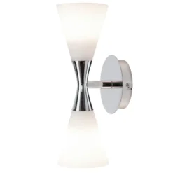 Harlekin duo vägglampa, krom-vit