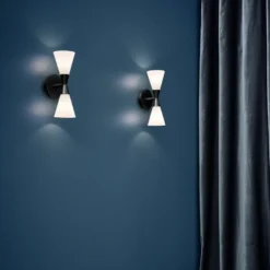 Harlekin duo vägglampa, Mattsvart