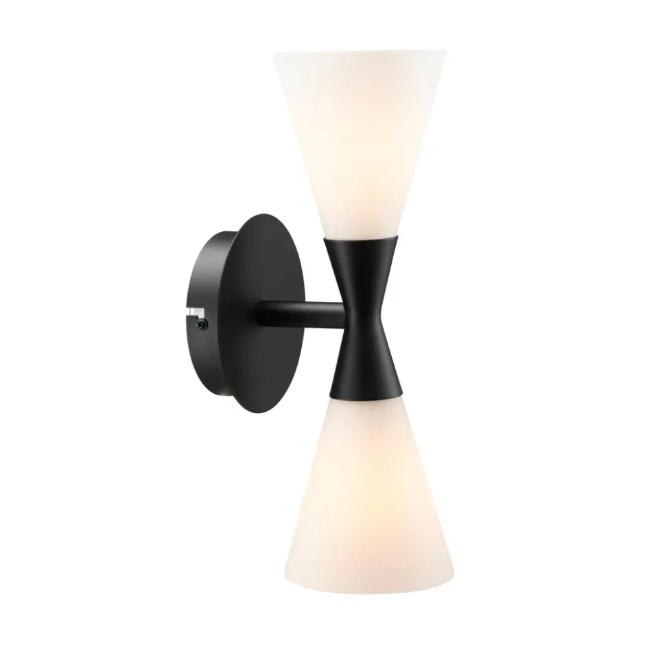 Harlekin duo vägglampa, Mattsvart