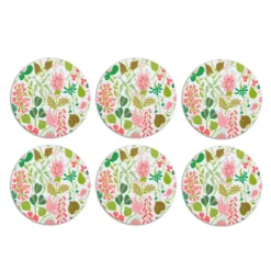 Herbarium glasunderlägg 6-pack, rosa