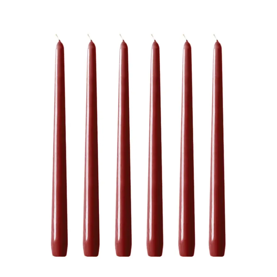 Herrgårdsljus 30 cm 6-pack, Vinröd glans