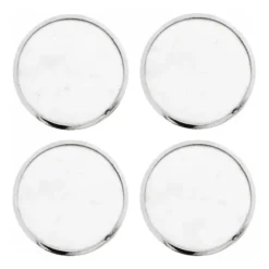 Hilke Collection glasunderlägg 4-pack, Vit marmor-förnicklad mässing