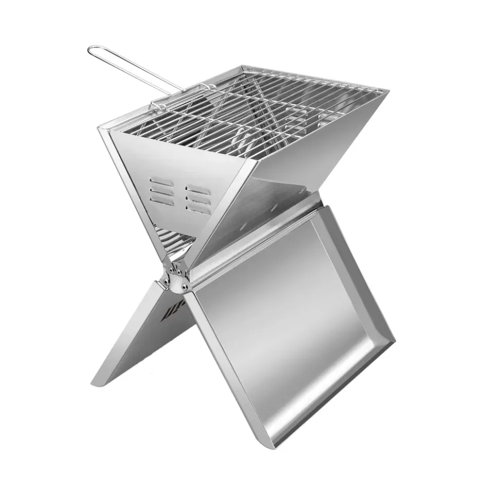 Hällmark hopfällbar grill 36x26 cm, Rostfritt stål